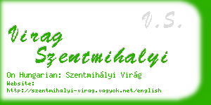 virag szentmihalyi business card