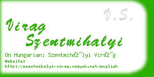 virag szentmihalyi business card